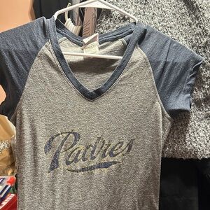 Padres Women's Short Sleeve Tee - Blue and Gray